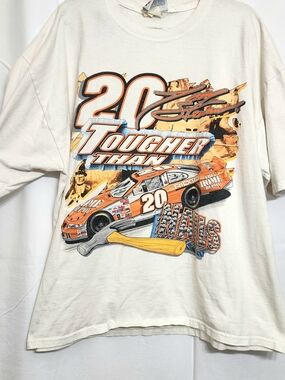 Chase Authentics White Orange NASCAR '20 Tougher Than Nails'  Tony Stewart Tee
